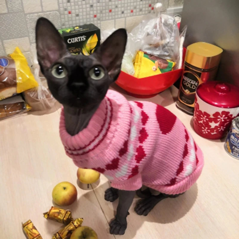 Hubei Christmas Cat Sweater Winter Warm Pet Costume
