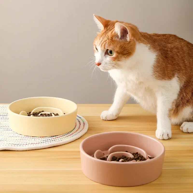 Ceramic Slow Feeder Pet Bowl for Dogs and Cats Universal