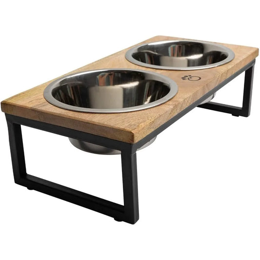 High Concerned Elevated Pet Feeder With 2 Stainless Steel Bowls
