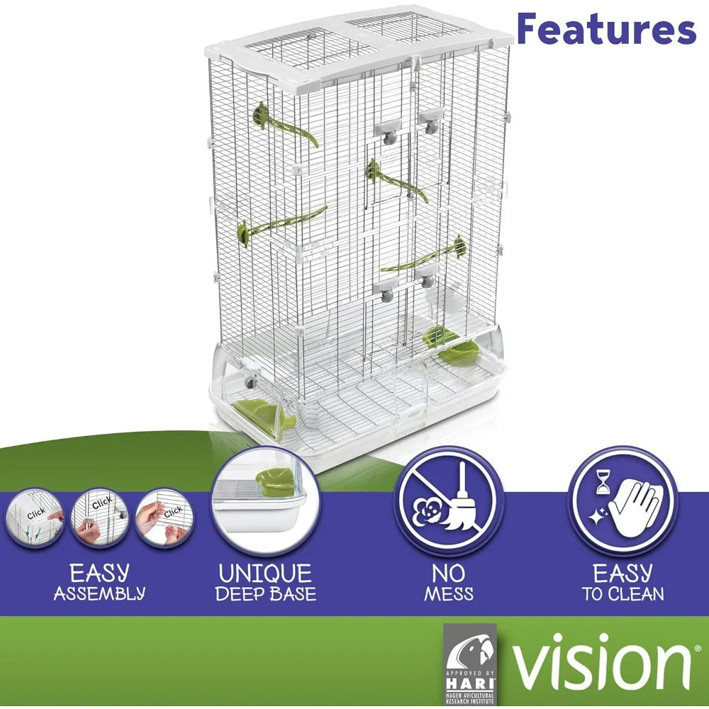 Vertical Aviary for Small Birds Indoor Iron Cage Habitat