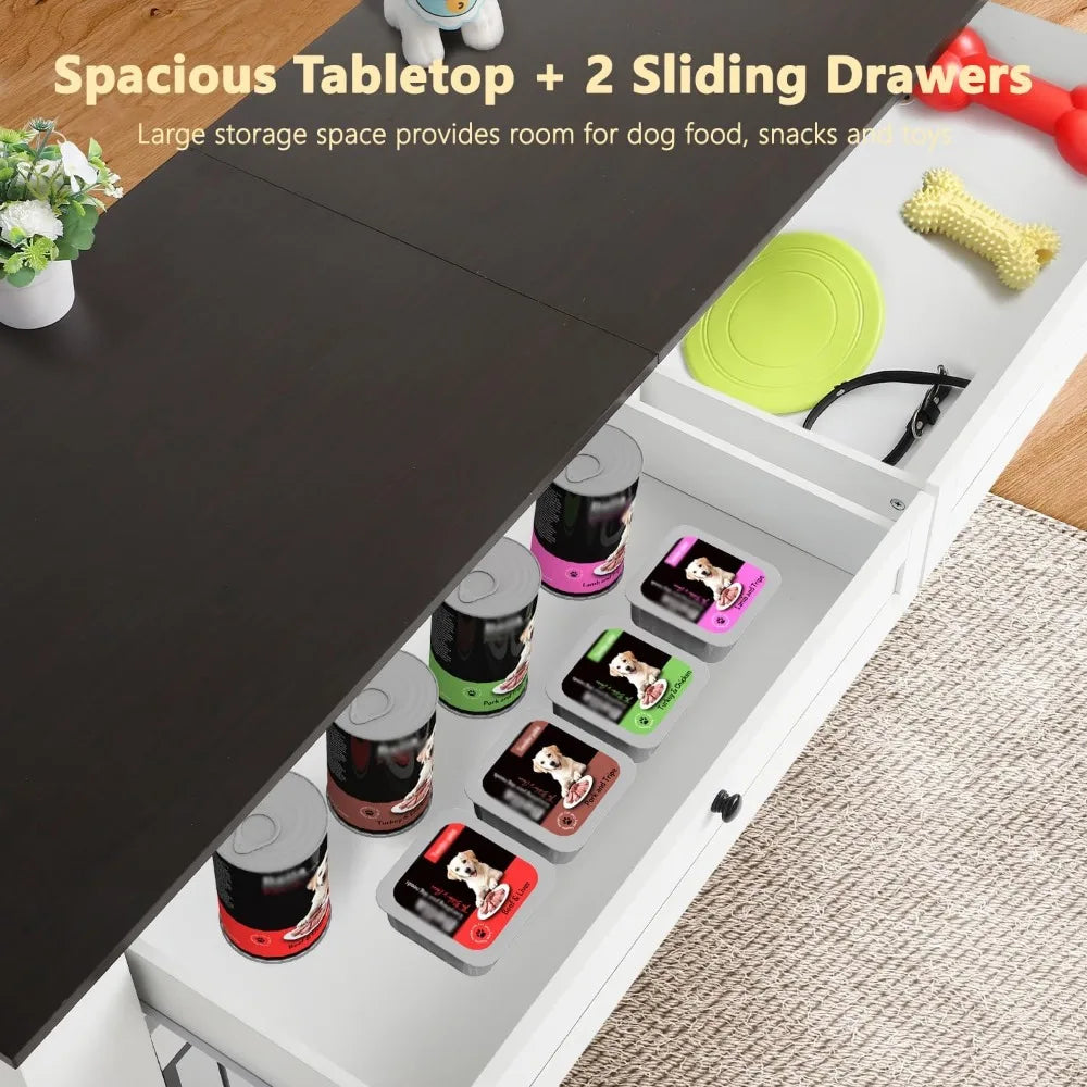 High-Concerning Dog Crate Furniture End Table Chewproof Charging Station