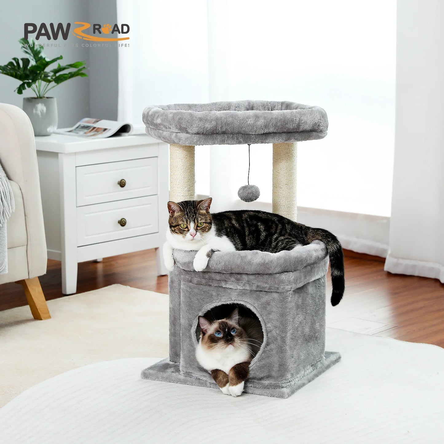 PEQULTICN Cat Tree Tower With Cozy Condo And Top Perch