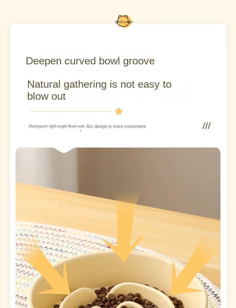 Ceramic Slow Feeder Pet Bowl for Dogs and Cats Universal