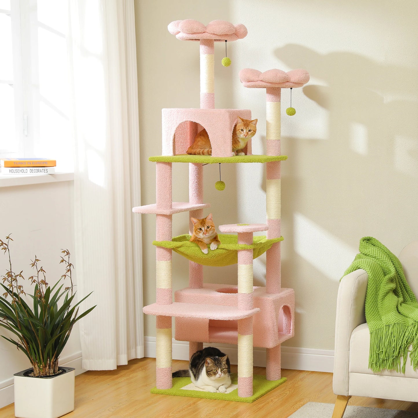 PEQULTICN Multi Level Cat Tree Tower With Scratching Posts