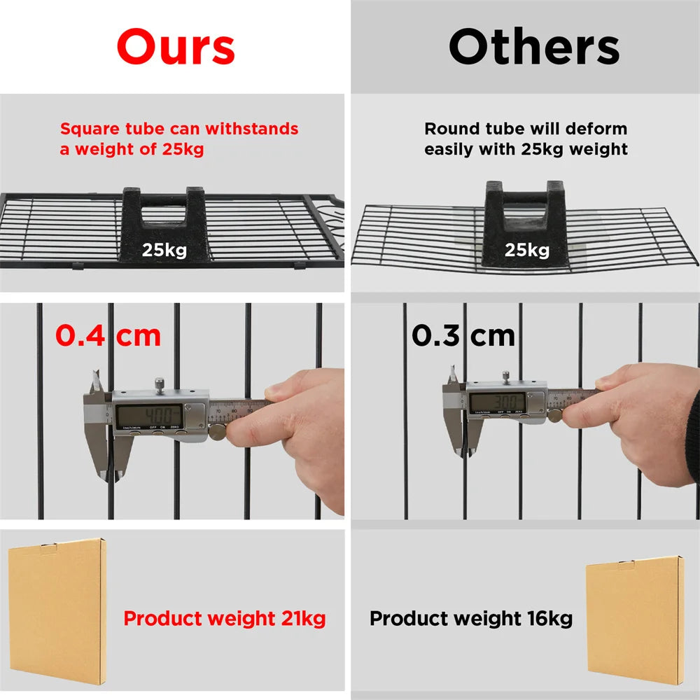 BORWARTH Heavy Duty Dog Playpen 8-Panel Metal Fence With Door
