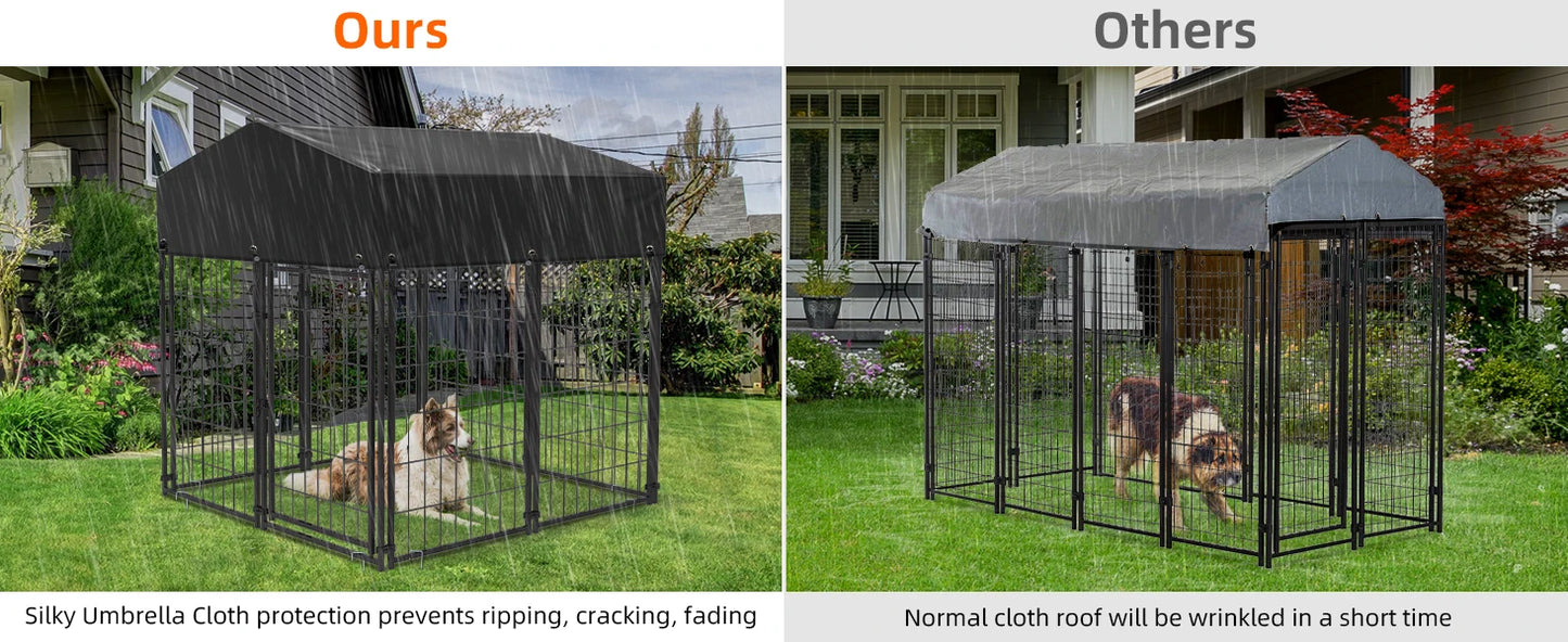 BORWARTH Heavy Duty Large Dog Kennel Welded Roofed Run Enclosure