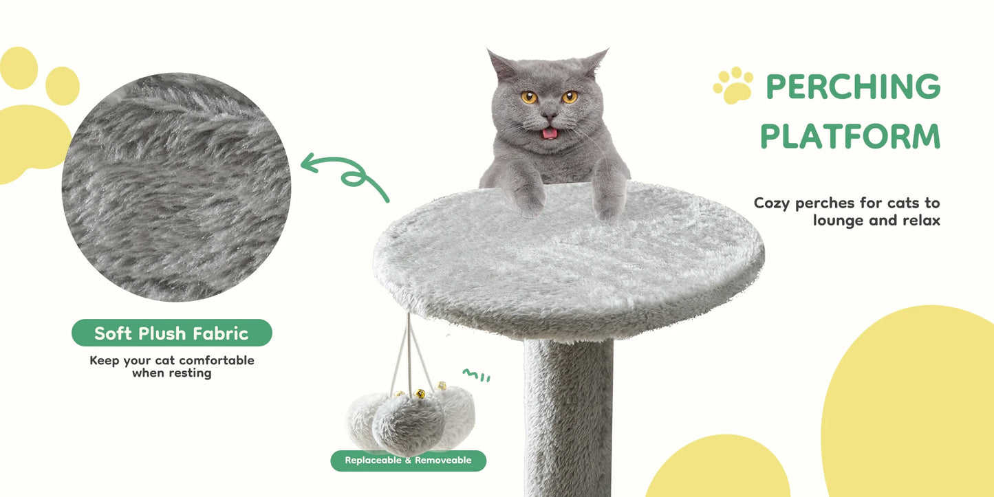 JHK MultiCat Climbing Cat Tree Tower With Sisal Scratching Posts