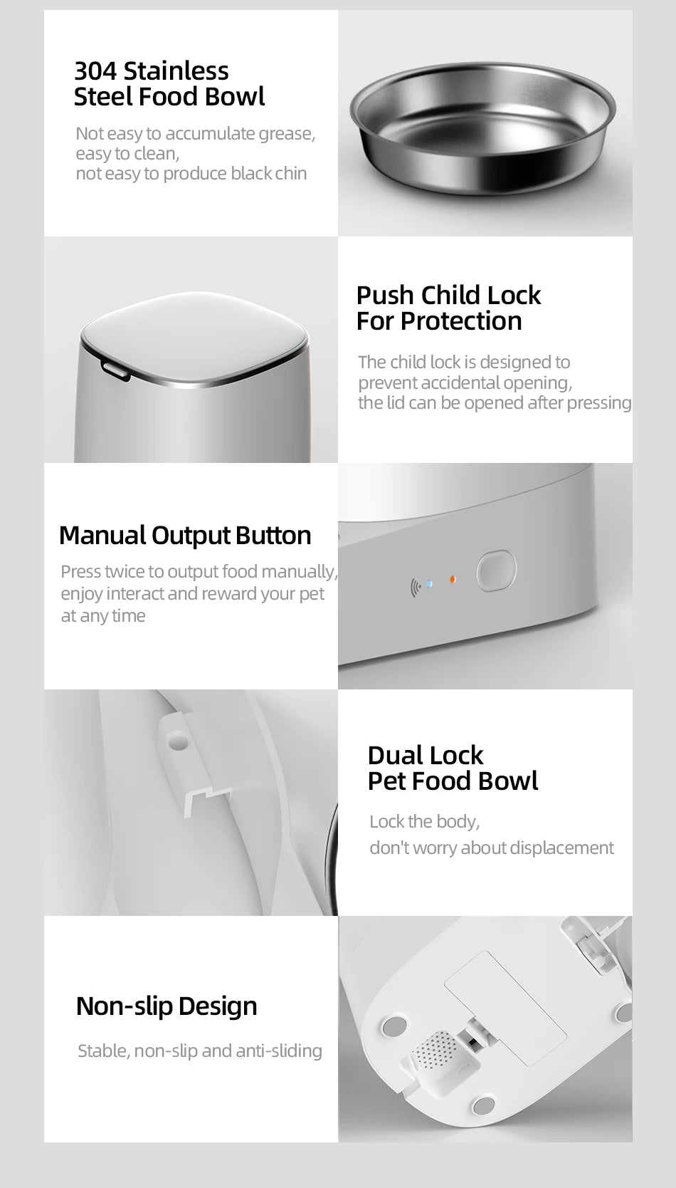 ROJECO Automatic Cat Feeder WiFi Smart Food Dispenser