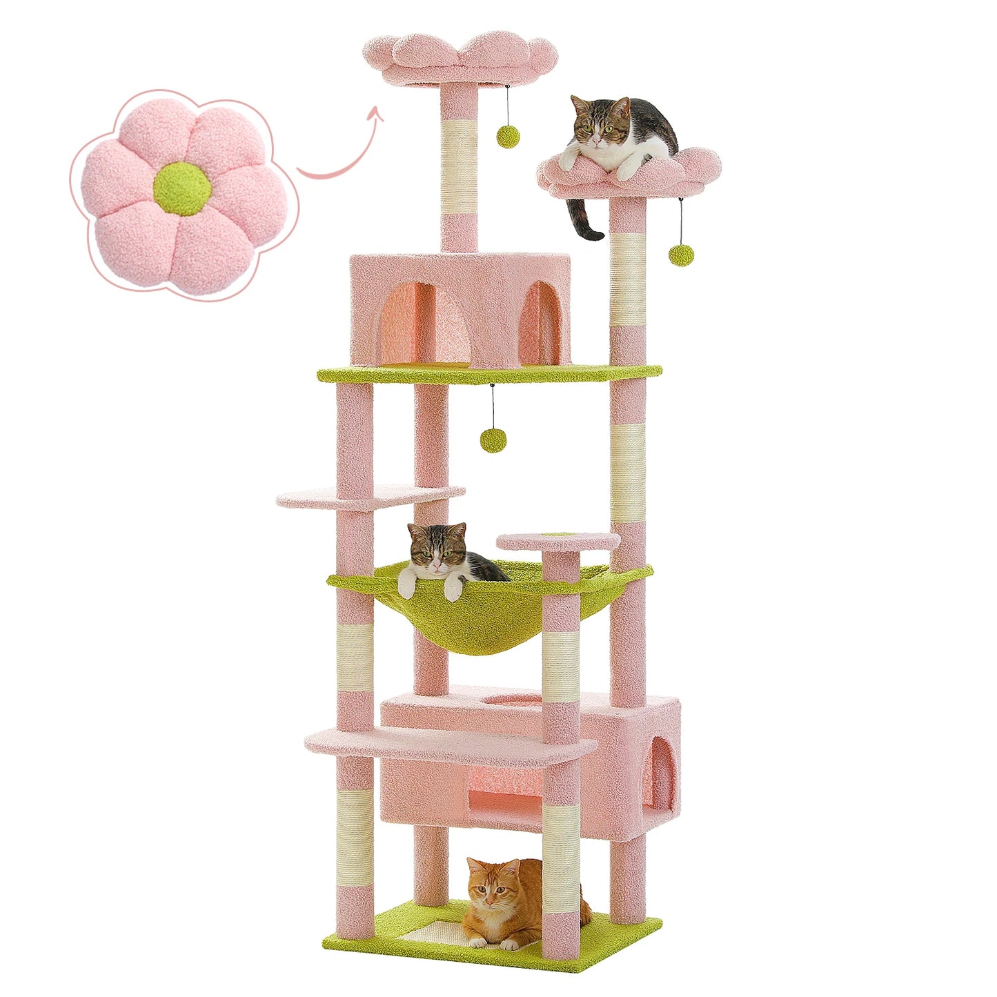 PEQULTICN Multi Level Cat Tree Tower With Scratching Posts