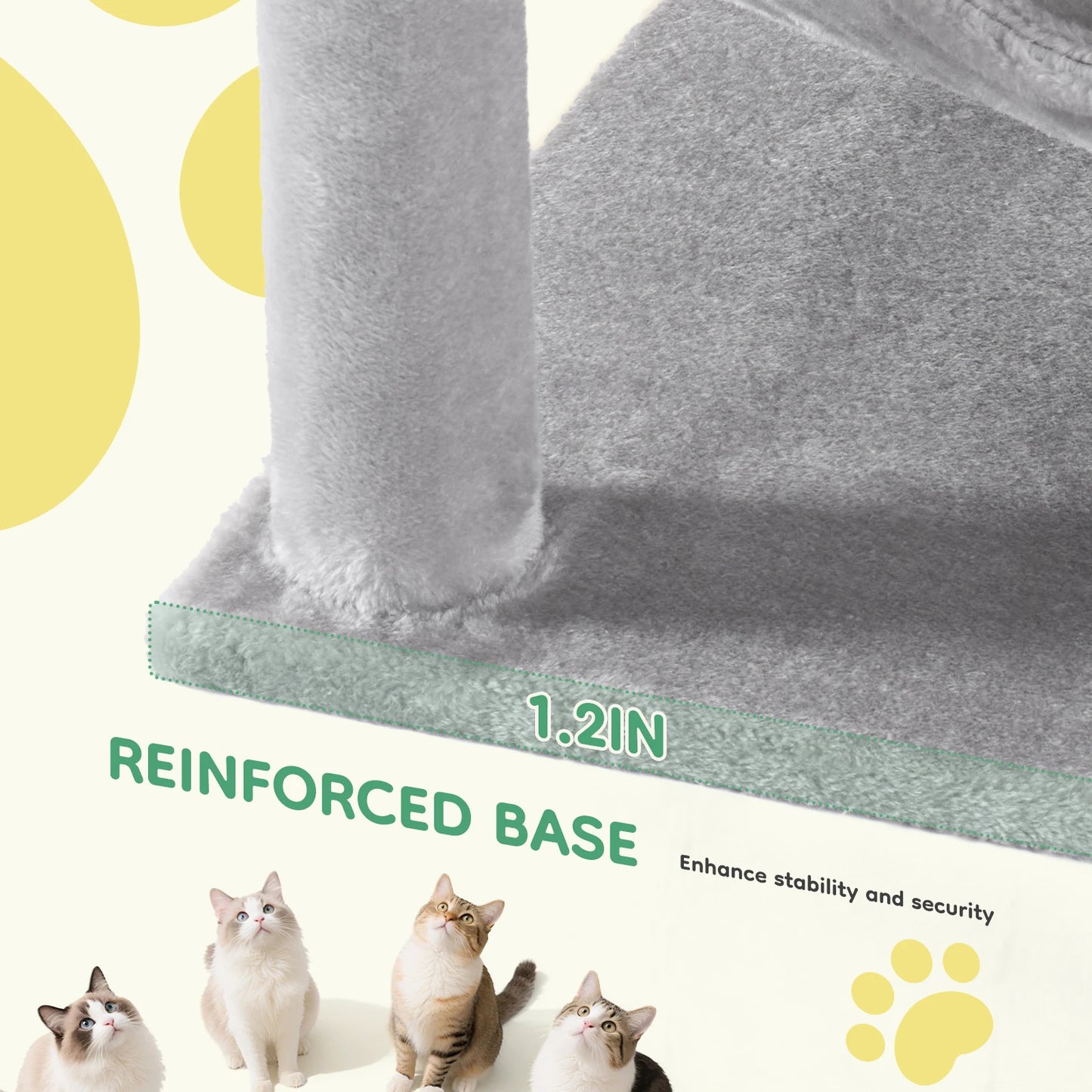 JHK MultiCat Climbing Cat Tree Tower With Sisal Scratching Posts