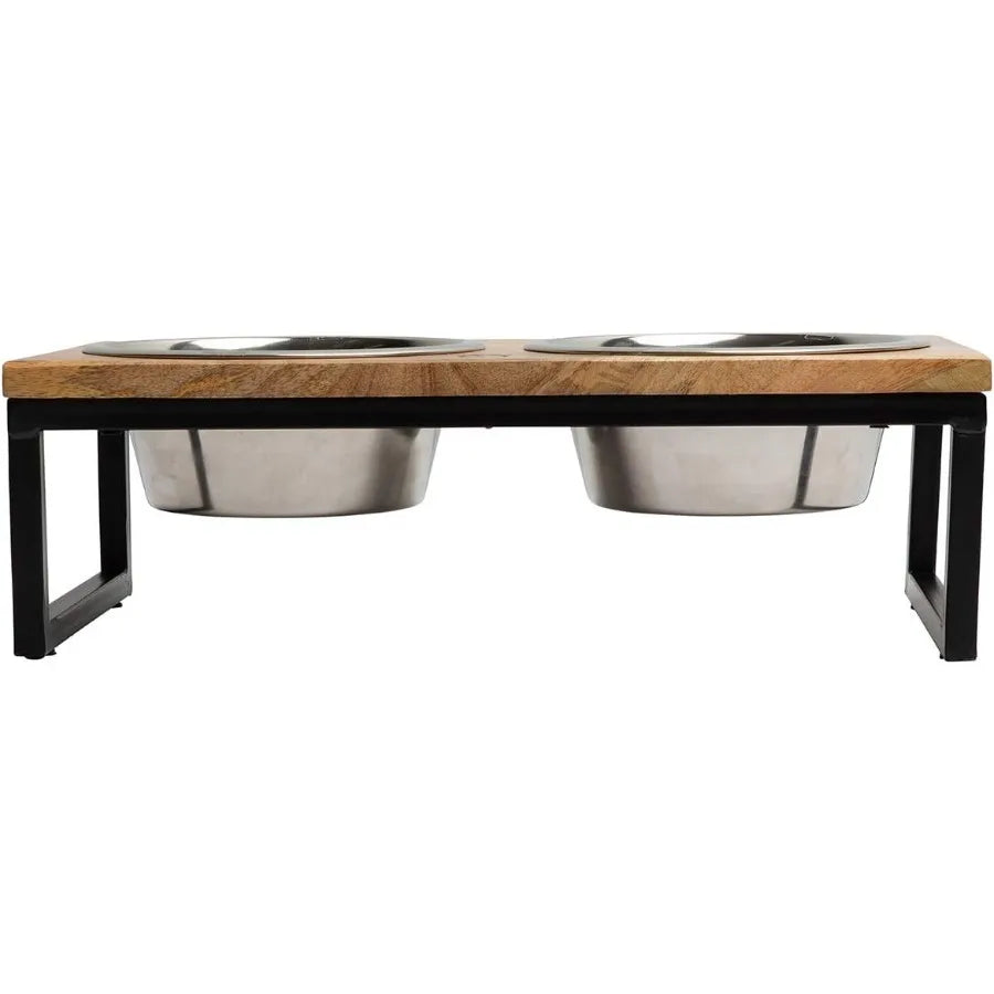 High Concerned Elevated Pet Feeder With 2 Stainless Steel Bowls