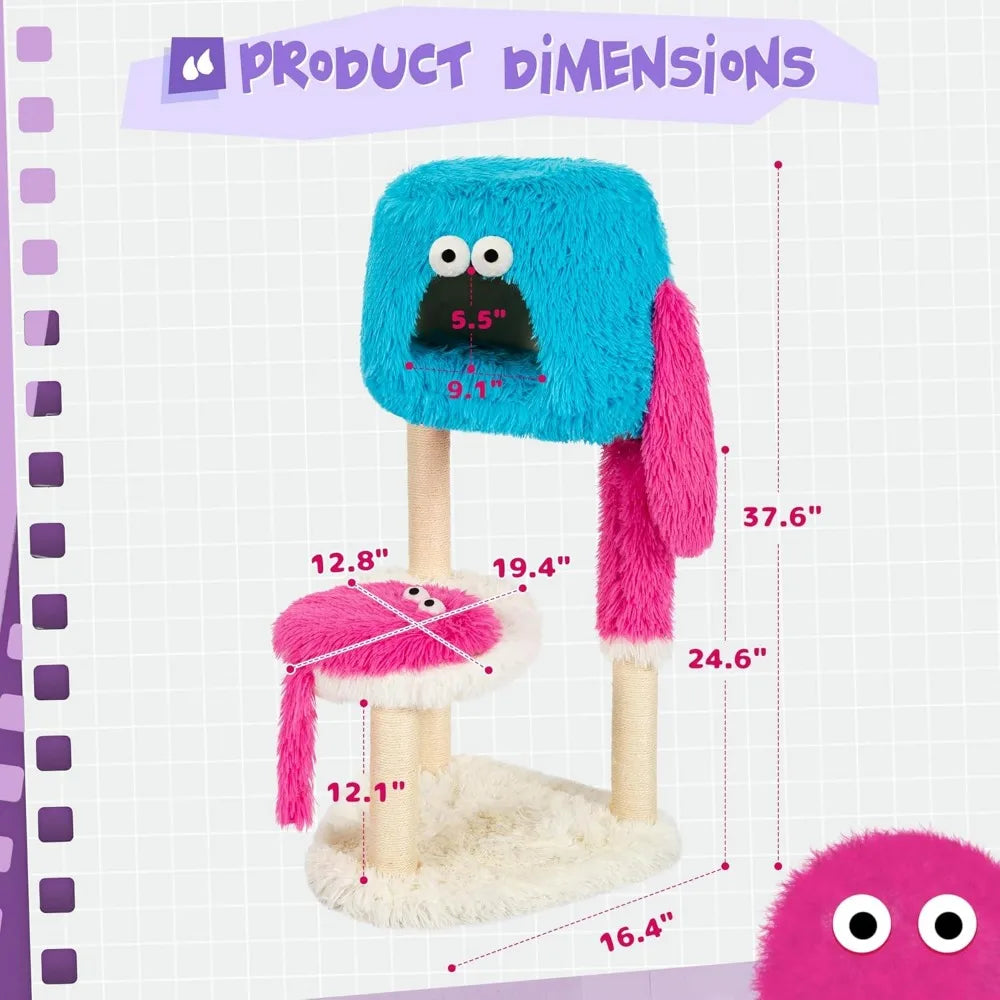 Kamabo Monster-Style Cat Tree With Multi-Level Platforms
