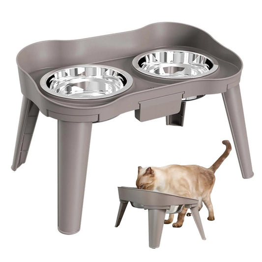 Stainless Steel Elevated Pet Bowl For Dogs And Cats