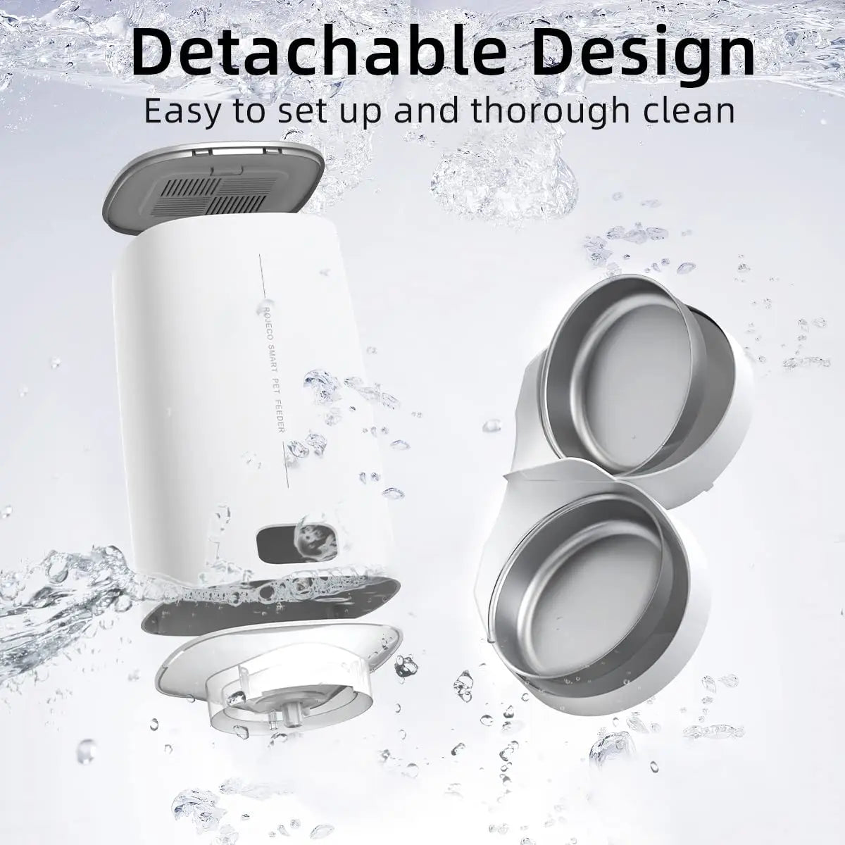 ROJECO Automatic Cat Feeder WiFi Smart Food Dispenser