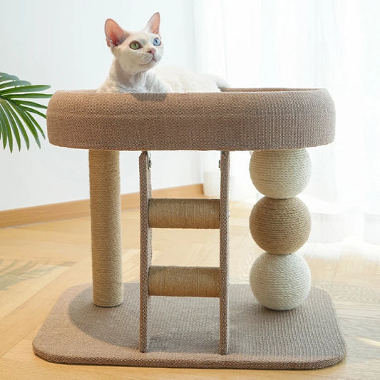 NONECN Indoor Cat Climbing Frame Tower Bed With Sisal Ball