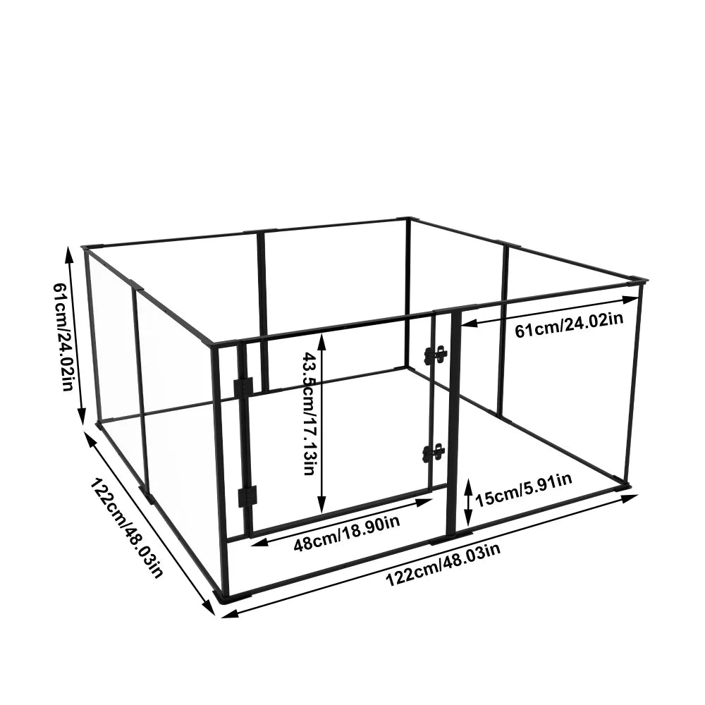 BORWAR Premium Acrylic Aluminum Pet Playpen Enclosure With Full Visibility
