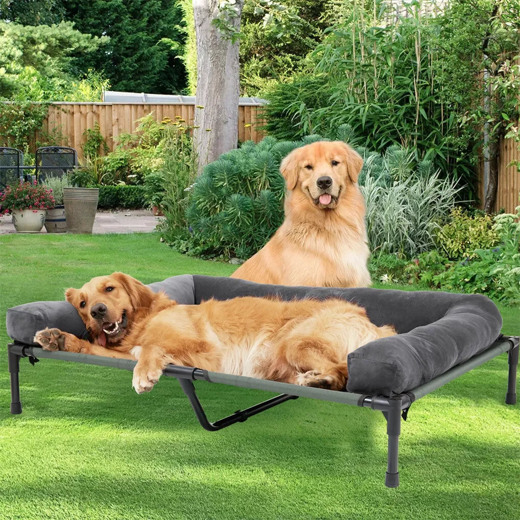 BINGOPAW Elevated Outdoor Dog Bed Mesh Cooling Lounger