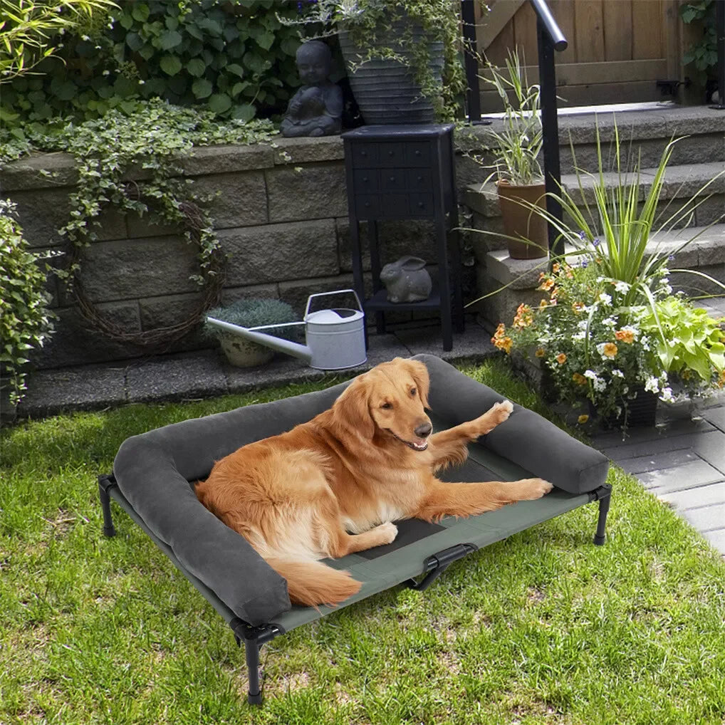 BINGOPAW Elevated Outdoor Dog Bed Mesh Cooling Lounger
