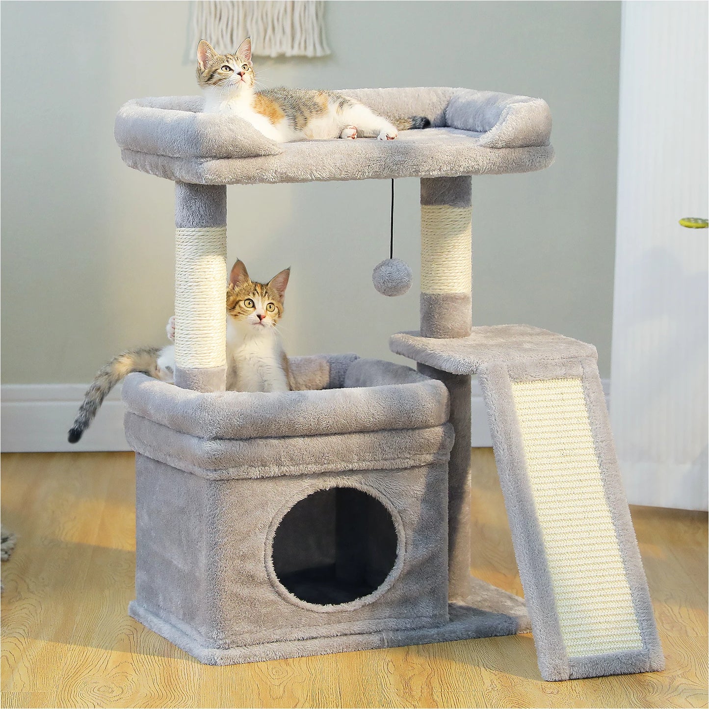 PEQULTICN Safe And Stable Cat Tree With Cozy Top Perch