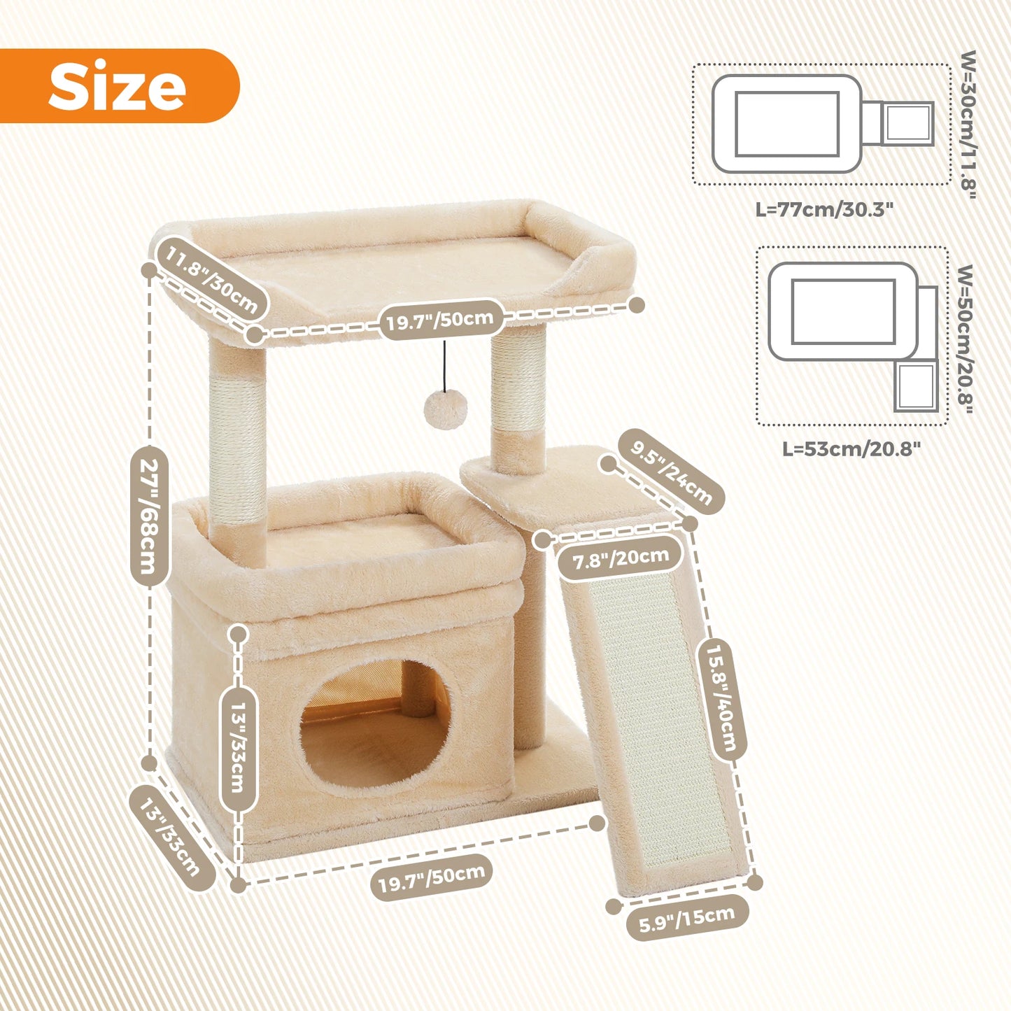 PEQULTICN Safe And Stable Cat Tree With Cozy Top Perch