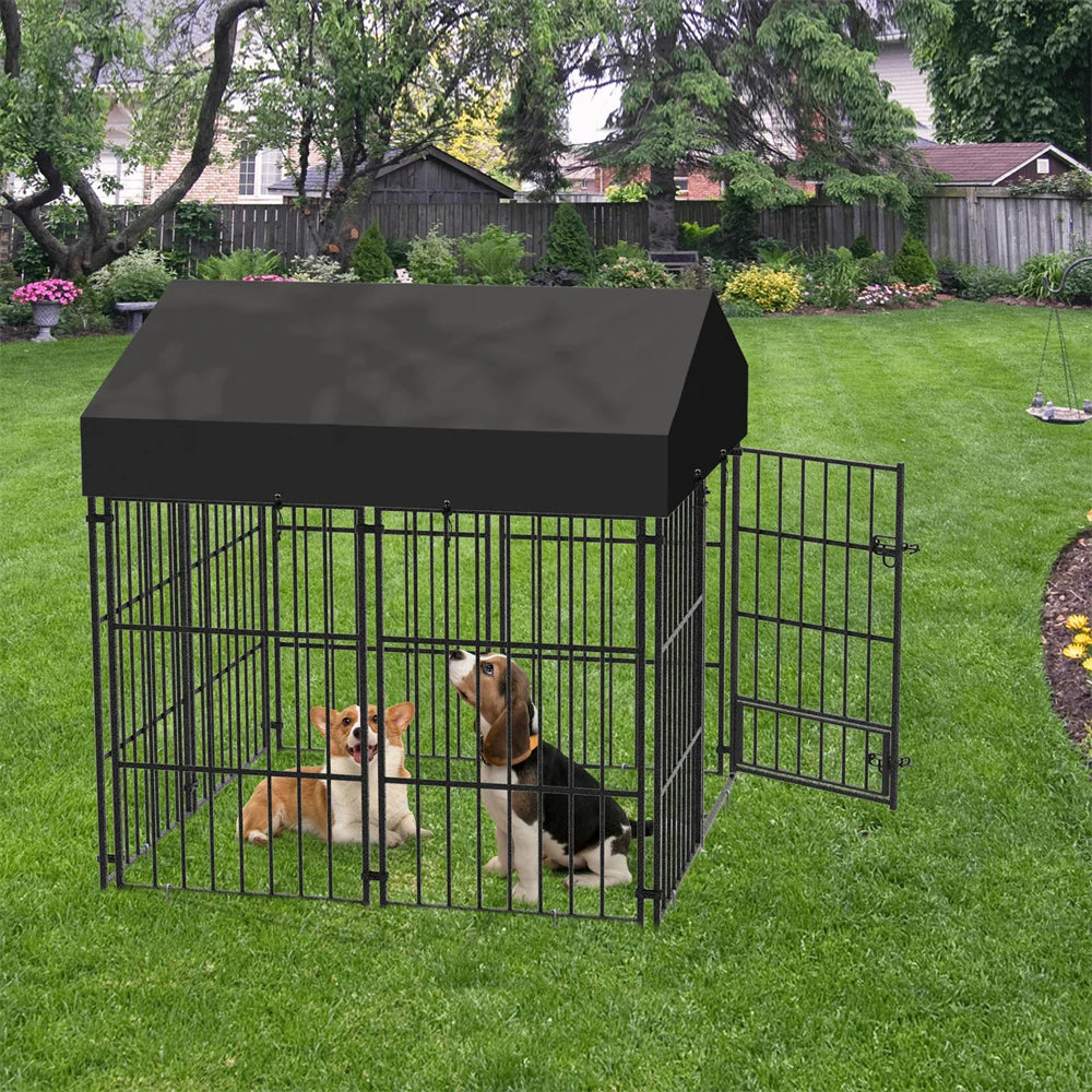 BORWARTH Heavy Duty Large Dog Kennel Welded Roofed Run Enclosure