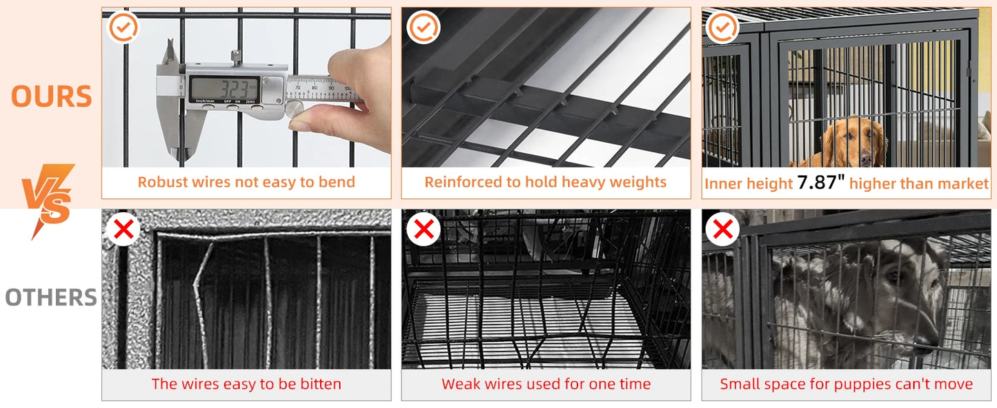 Borwarth Heavy Duty Dog Crate With Removable Divider Panel