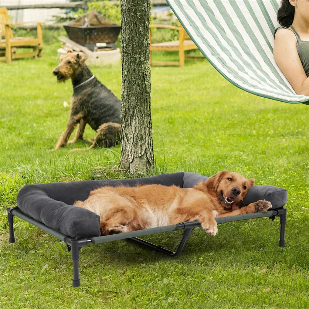BINGOPAW Elevated Outdoor Dog Bed Mesh Cooling Lounger