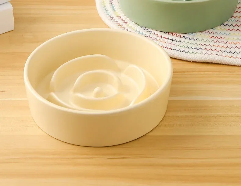 Ceramic Slow Feeder Pet Bowl for Dogs and Cats Universal