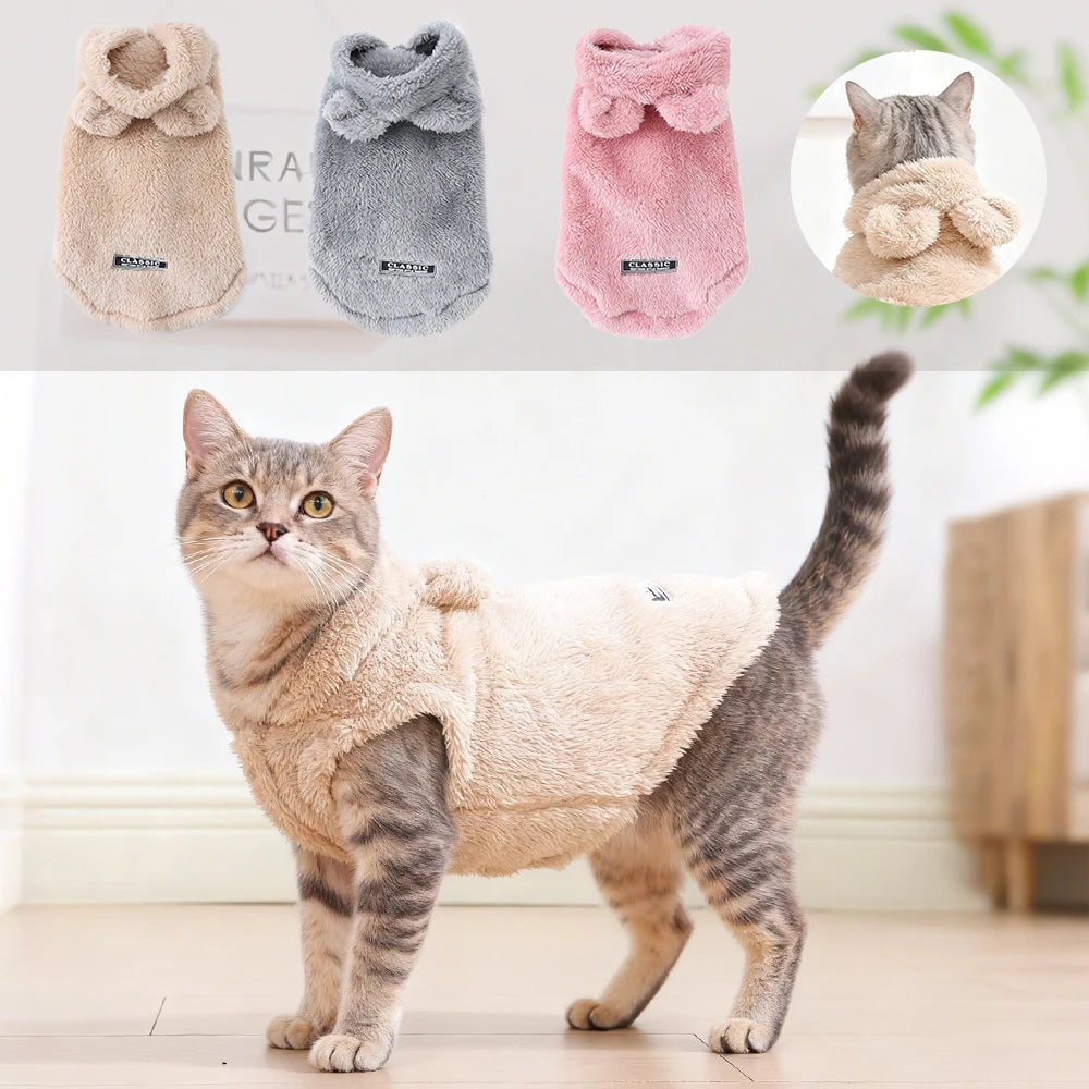 Holapet Winter Fleece Hooded Pet Coat for Small Dogs and Cats