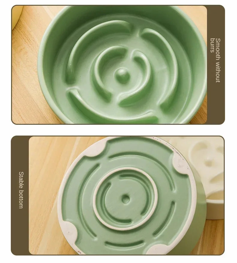 Ceramic Slow Feeder Pet Bowl for Dogs and Cats Universal