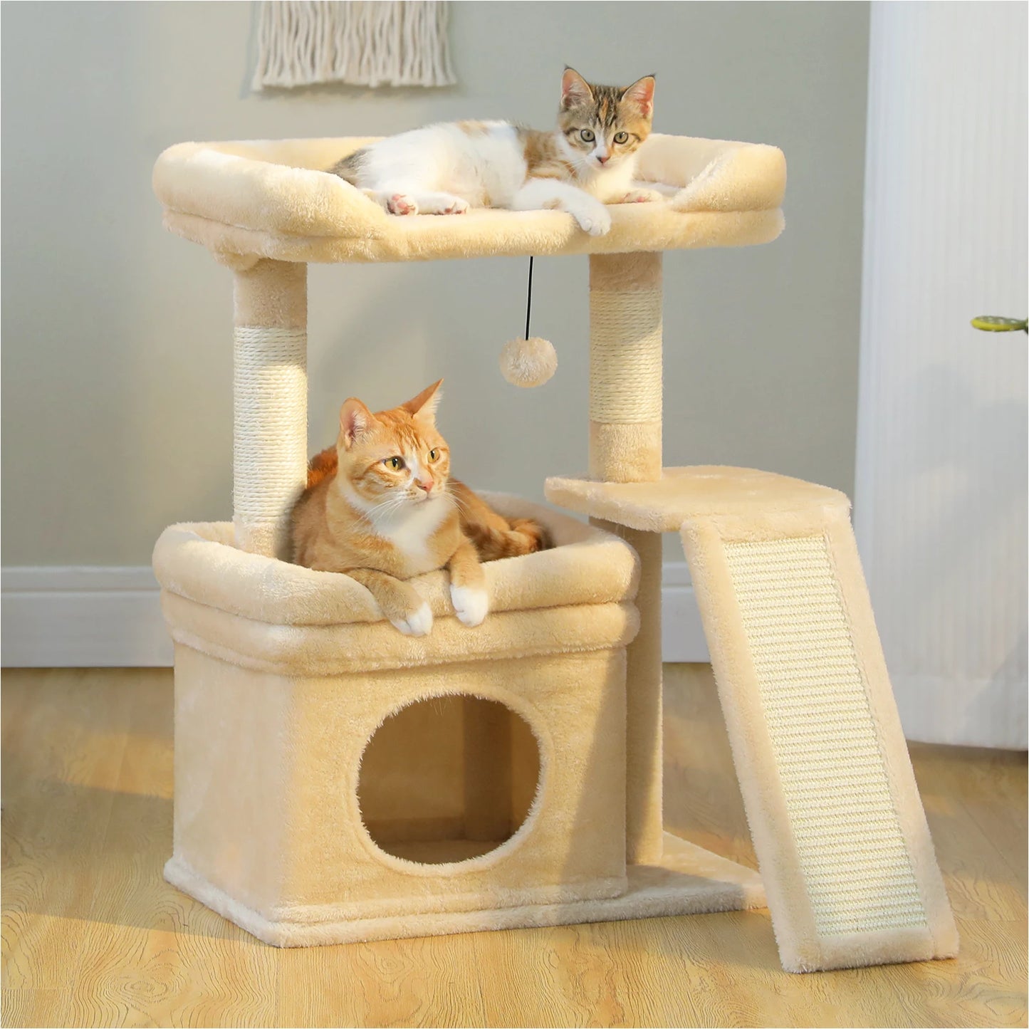 PEQULTICN Safe And Stable Cat Tree With Cozy Top Perch