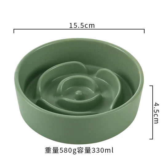 Ceramic Slow Feeder Pet Bowl for Dogs and Cats Universal
