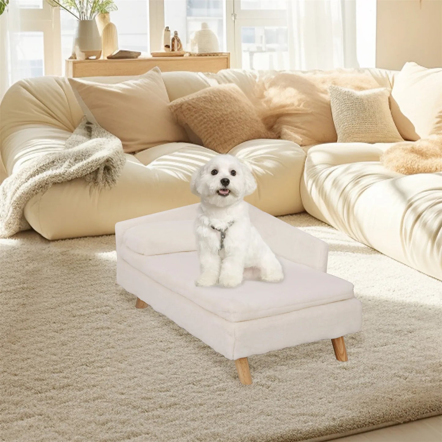 BINGOPAWCN Elevated Pet Bed Nordic Stool Bed With Waterproof Pad