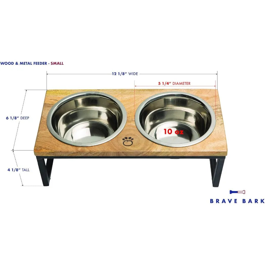 High Concerned Elevated Pet Feeder With 2 Stainless Steel Bowls