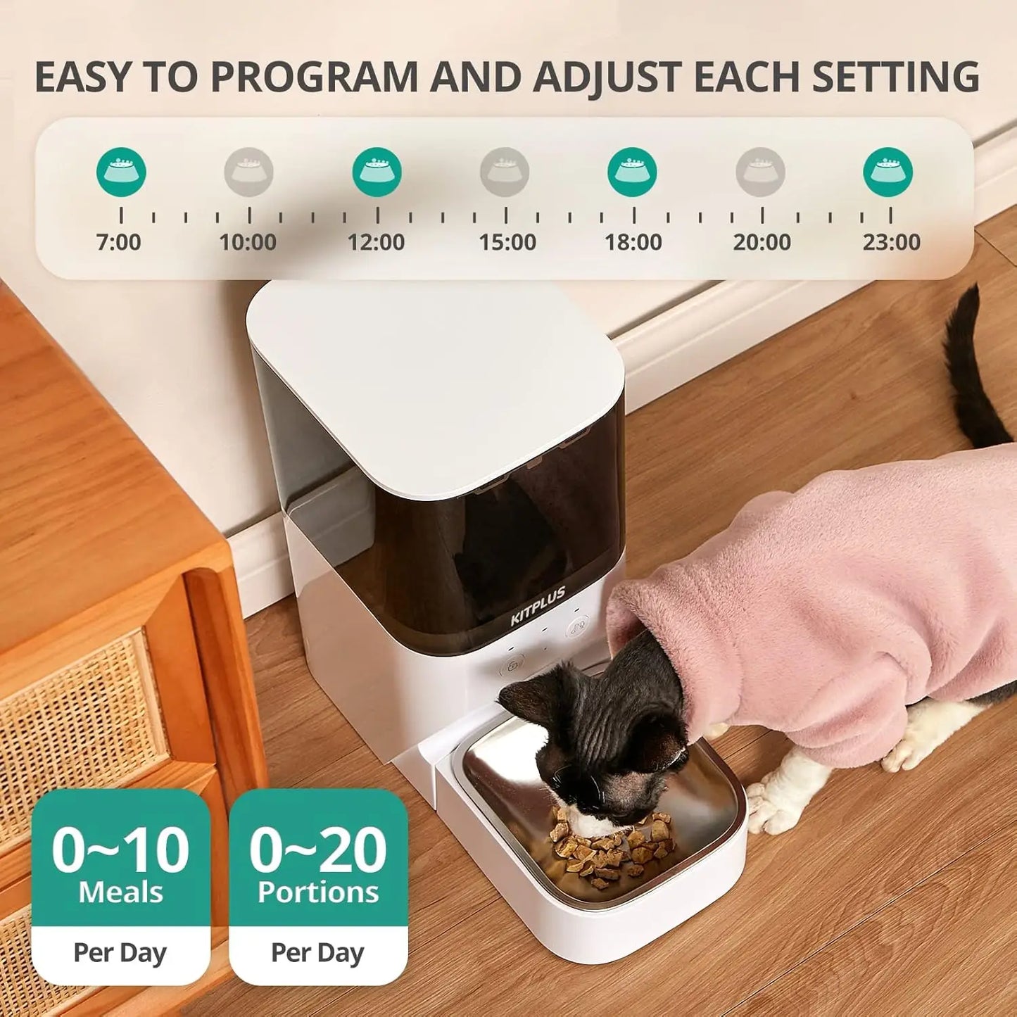 Automatic Cat Feeder With App Control And Lock Lid