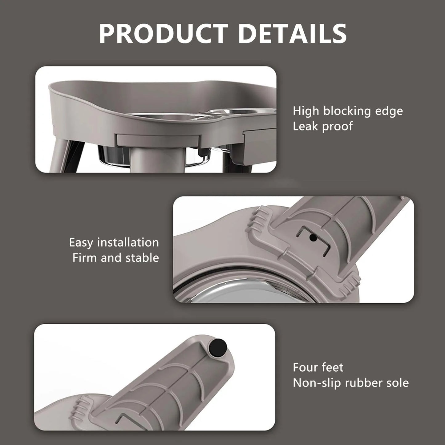 Stainless Steel Elevated Pet Bowl For Dogs And Cats