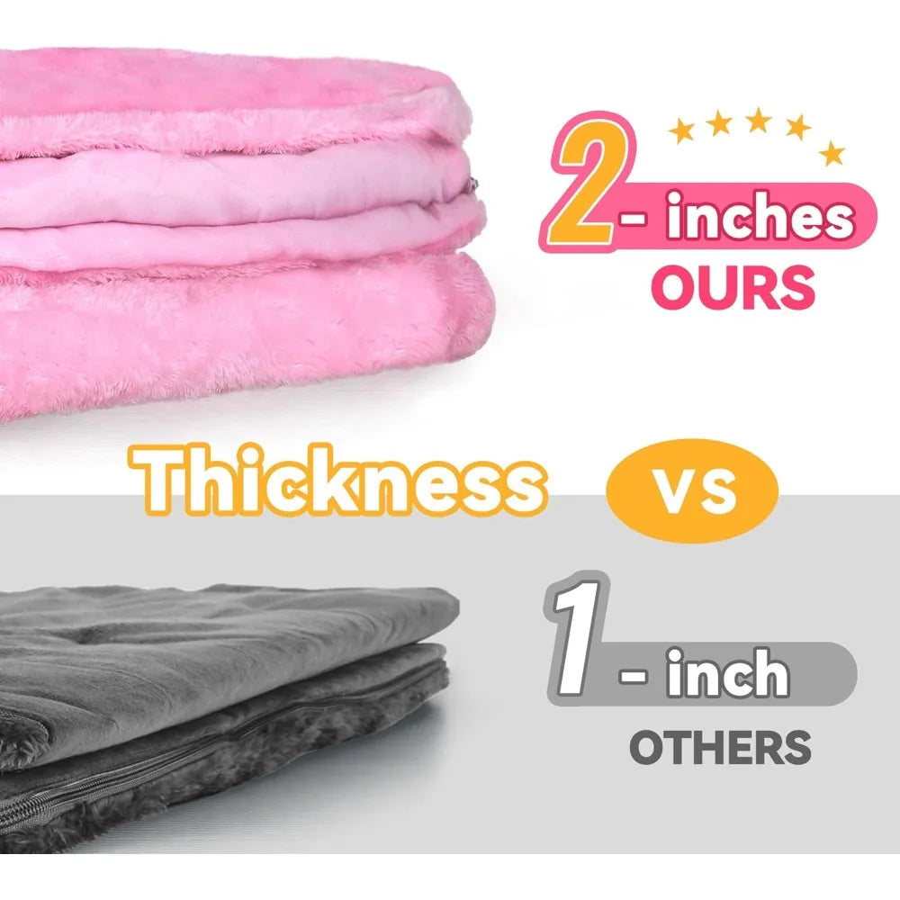 iPlay iLearn Unicorn Sleeping Bag Nap Mat for Toddlers Plush Slumber