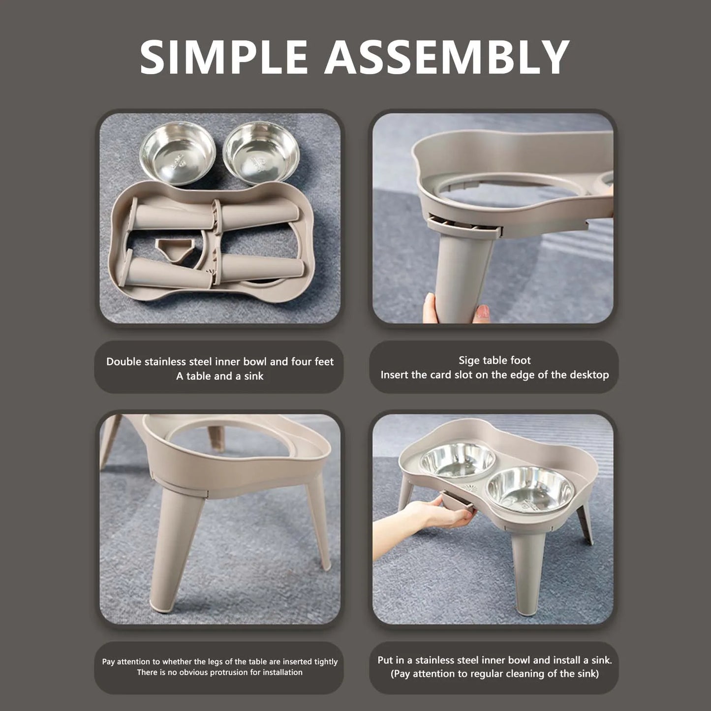 Stainless Steel Elevated Pet Bowl For Dogs And Cats