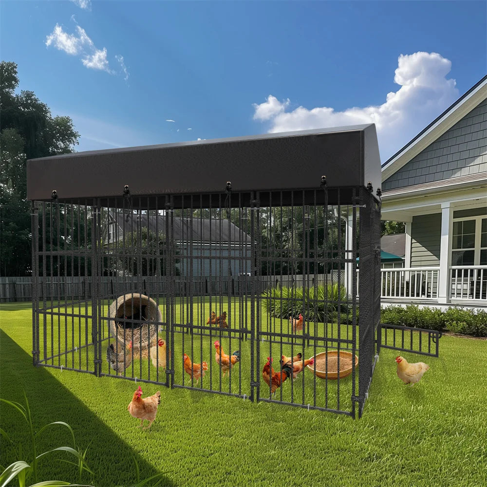 BORWARTH Heavy Duty Large Dog Kennel Welded Roofed Run Enclosure