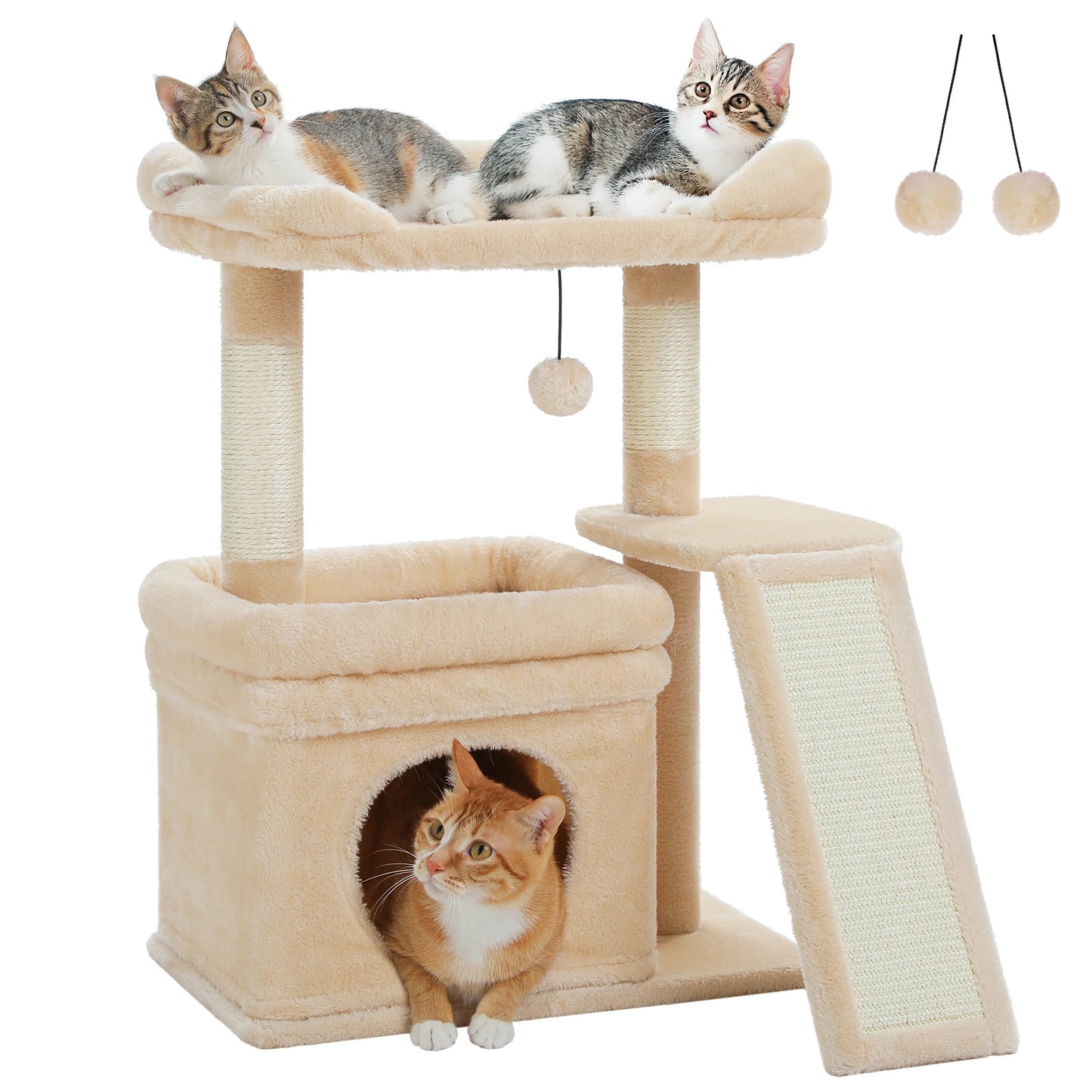 PEQULTICN Safe And Stable Cat Tree With Cozy Top Perch