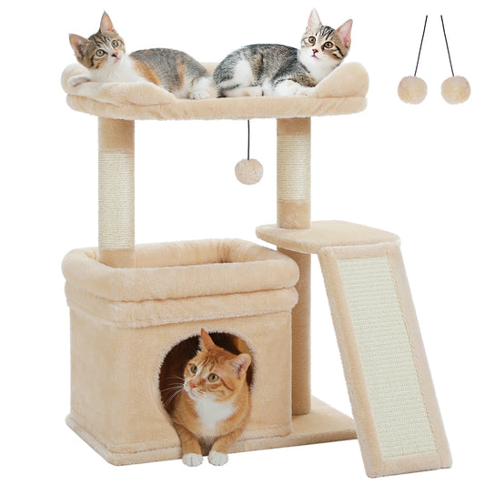 PEQULTICN Safe And Stable Cat Tree With Cozy Top Perch