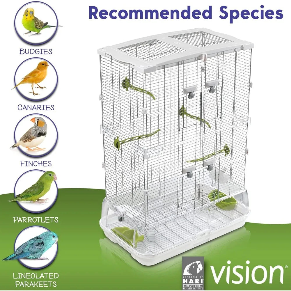 Vertical Aviary for Small Birds Indoor Iron Cage Habitat