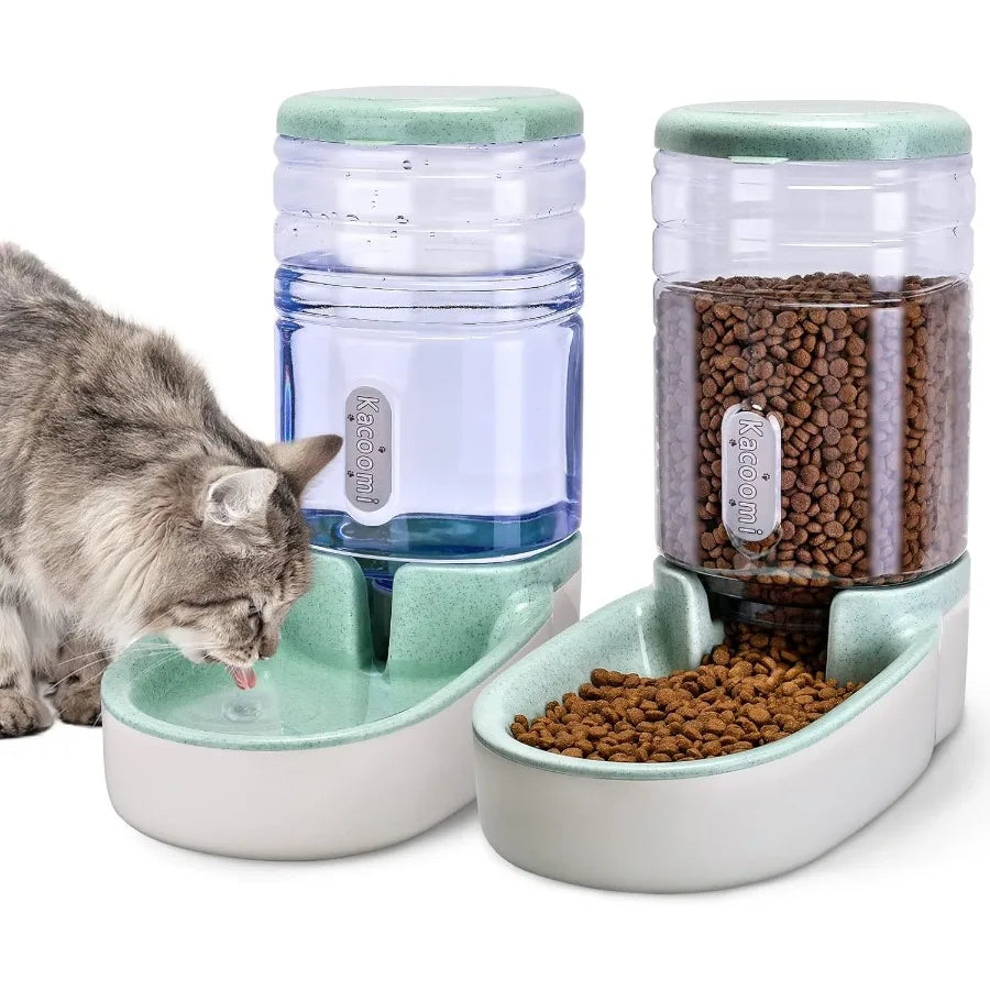 Stainless Steel Automatic Pet Feeder and Water Dispenser Set