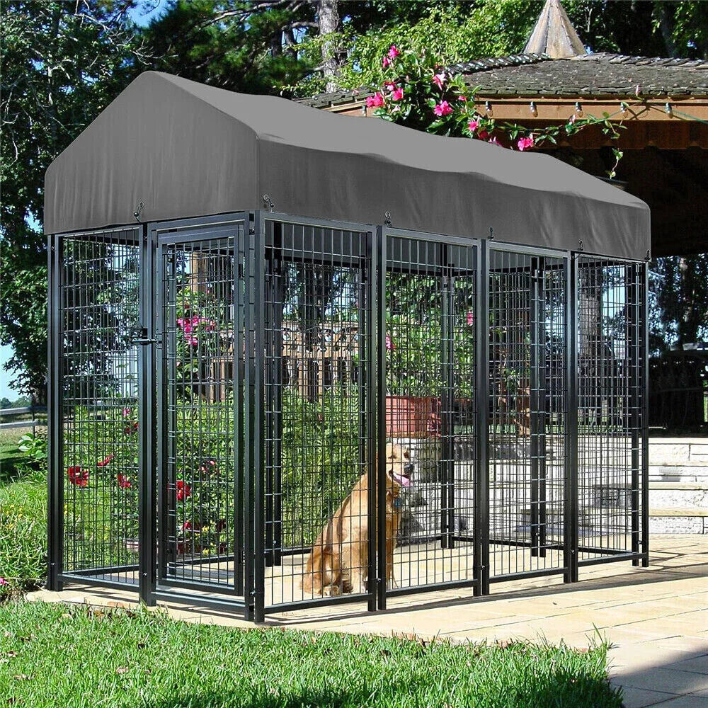 BORWARTH Heavy Duty Large Dog Kennel Welded Roofed Run Enclosure