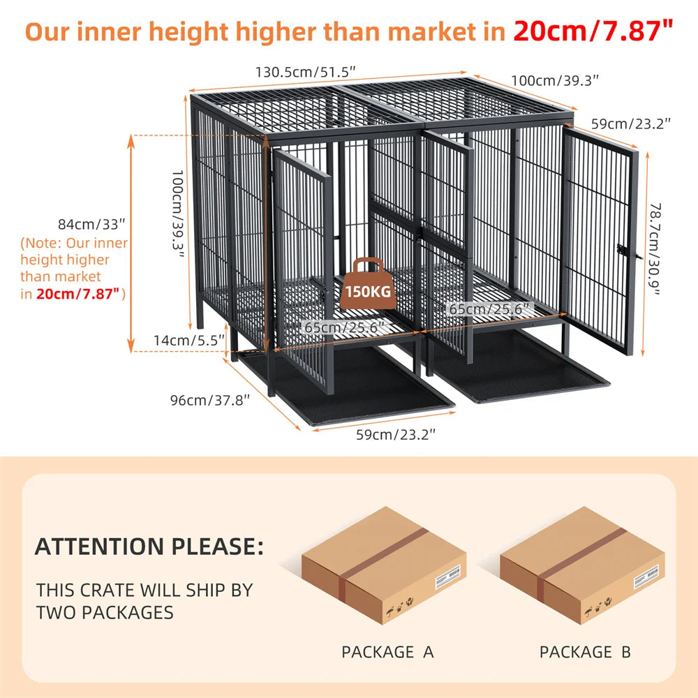 Borwarth Heavy Duty Dog Crate With Removable Divider Panel