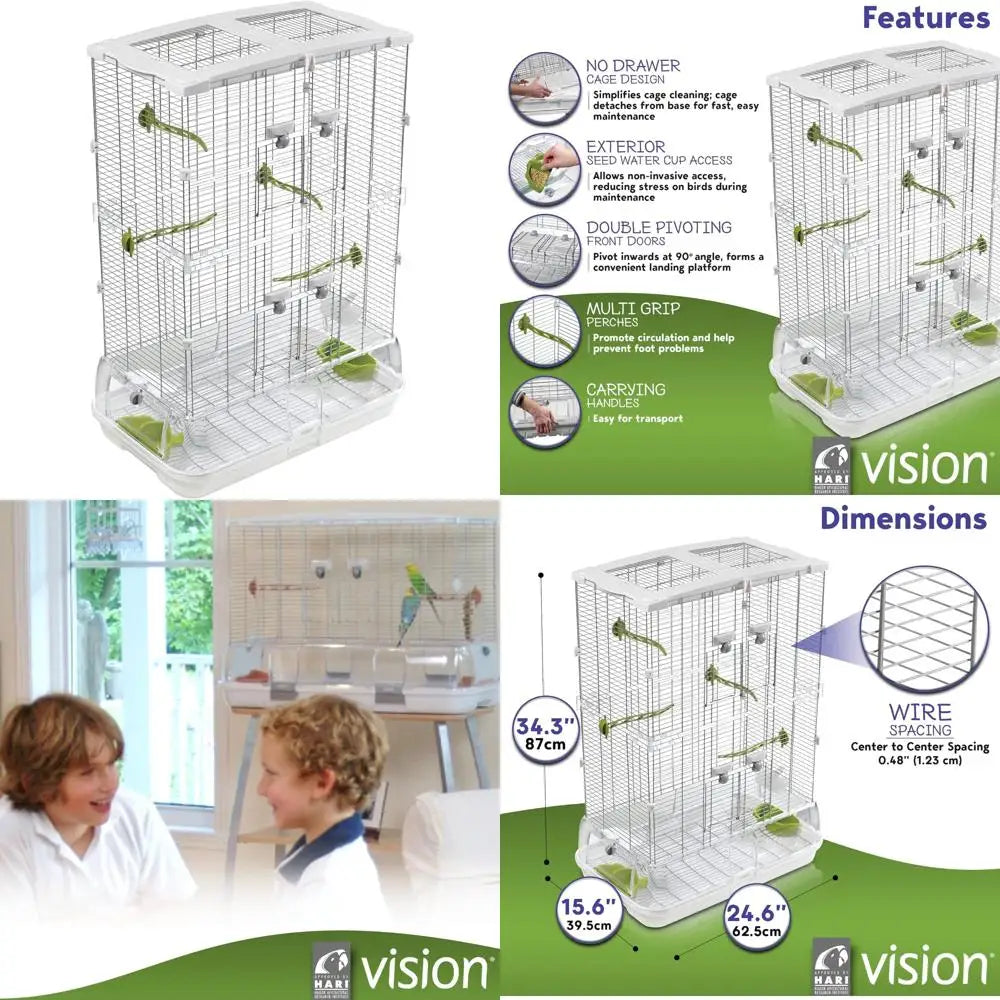 Vertical Aviary for Small Birds Indoor Iron Cage Habitat