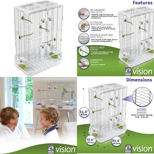 Vertical Aviary for Small Birds Indoor Iron Cage Habitat