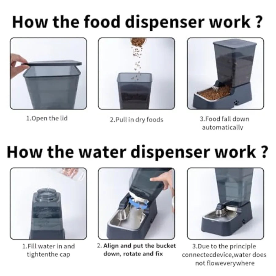 High-concerned Automatic Pet Feeder And Water Dispenser Set For Pets