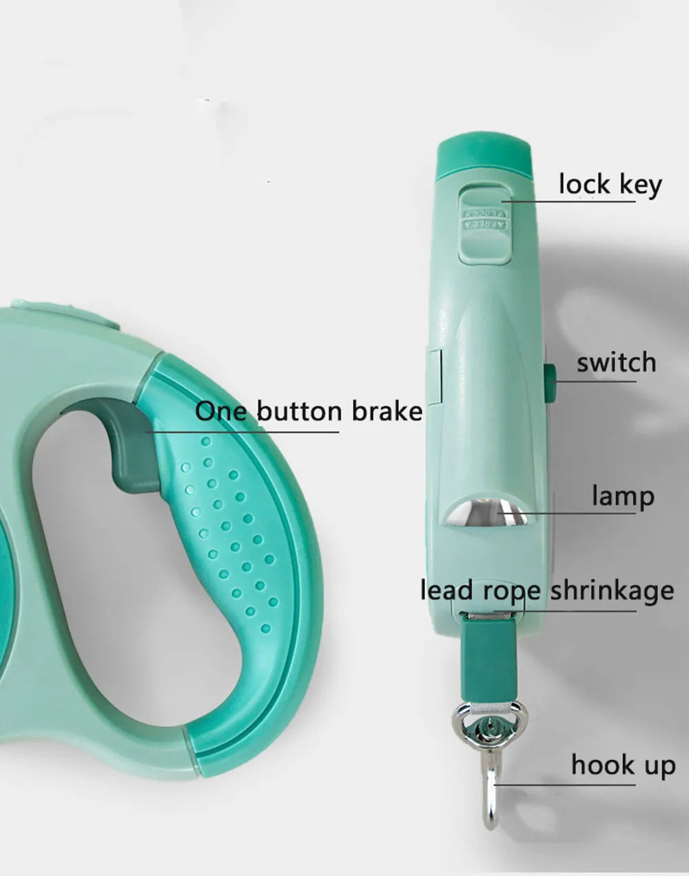 Retractable Dog Leash With LED Lights And Garbage Bag