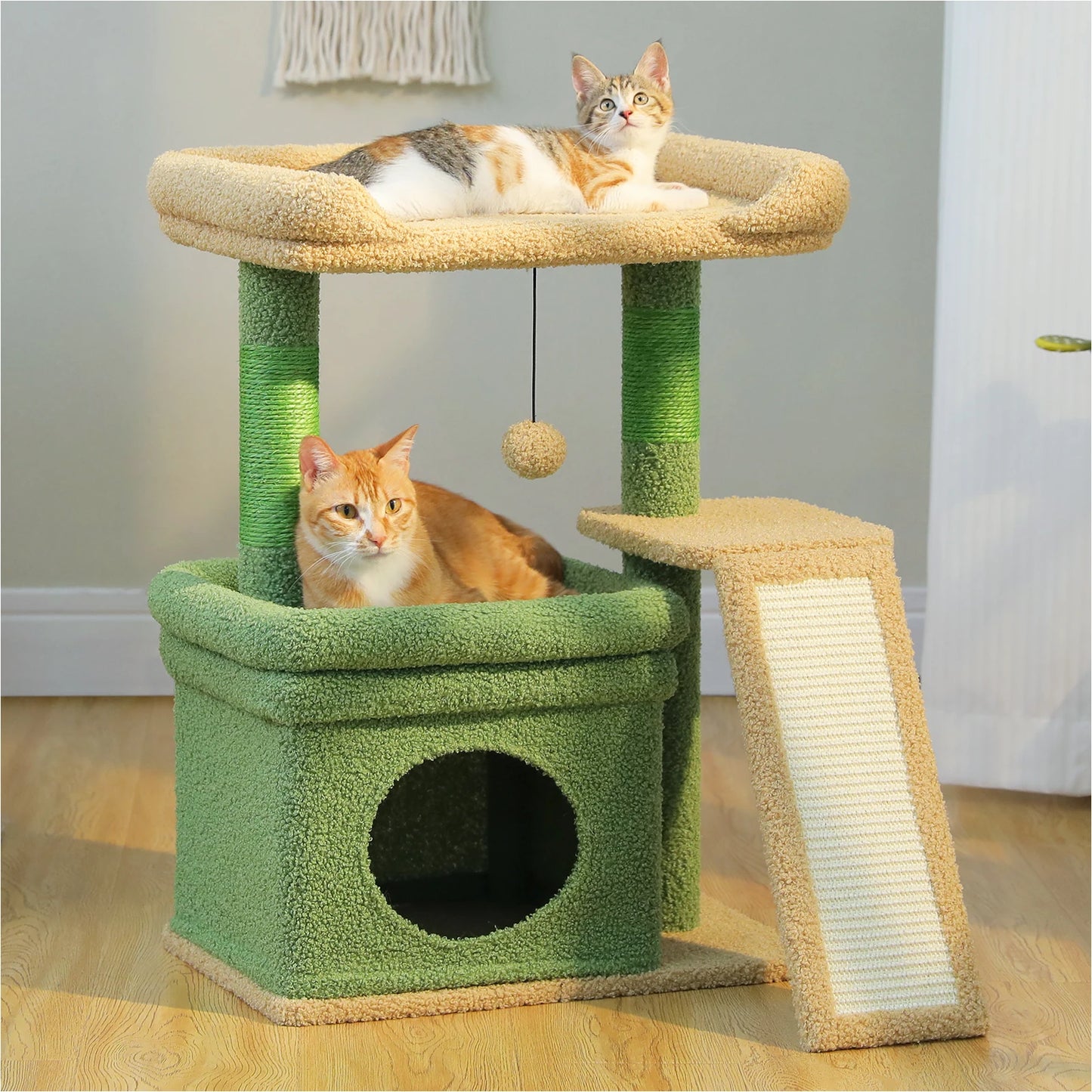 PEQULTICN Safe And Stable Cat Tree With Cozy Top Perch